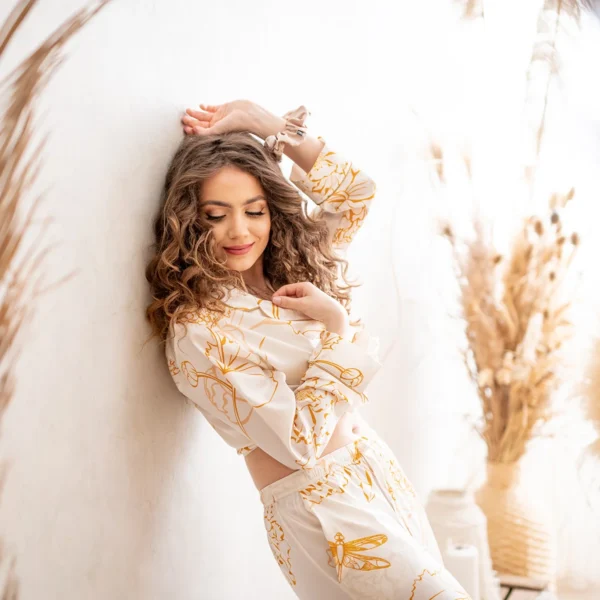 Hedvábné pyžamo PEONY PEARL 26 Feel the Silk 230440