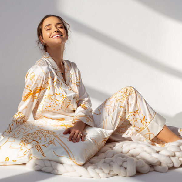 Hedvábné pyžamo PEONY PEARL 34 Feel the Silk 8 1