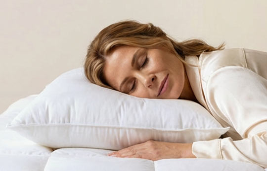 na polštáři plněném husím peřím a prachovým peřím pro pohodlný spánek,